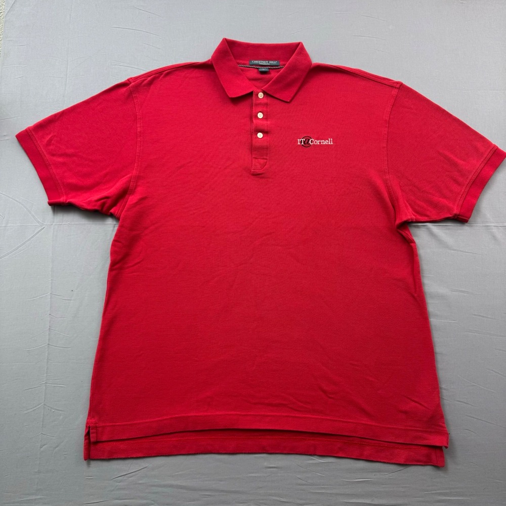 Chestnut Hill Performance Mens XL Red IT Cornell University Polo Shirt Cotton